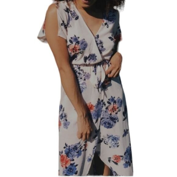 Candies Maxi Jumper Romper Dress Floral Shorts Pink Woman's Size Extra LARGE - Picture 12 of 15